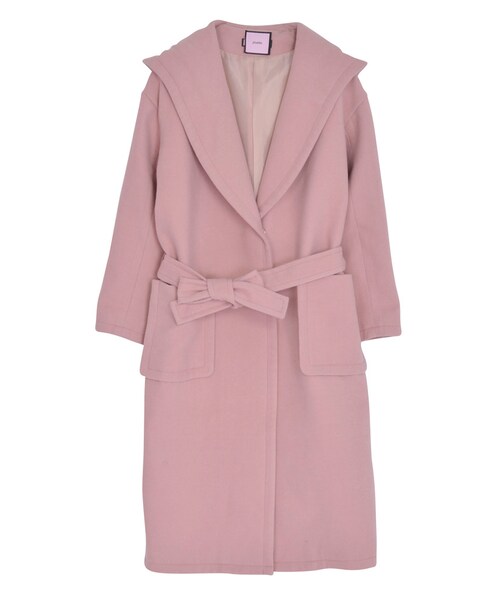 jouetie（ジュエティ）の「ショールカラーチェスターコート（ジャケット/アウター・レディース・チャコールグレー/ベビーピンク/ネイビー/キャメル・M）」の4枚目の写真