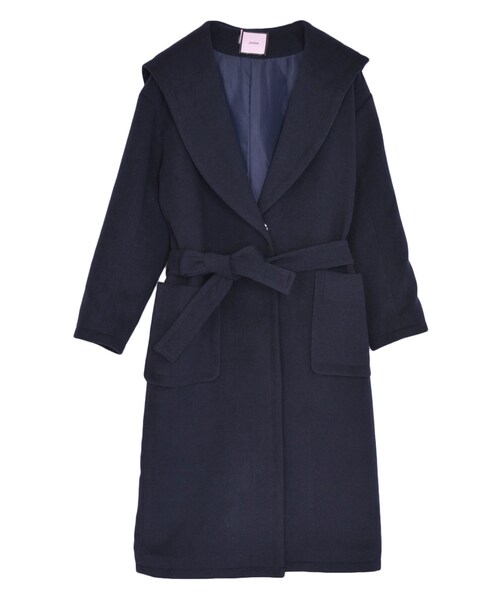 jouetie（ジュエティ）の「ショールカラーチェスターコート（ジャケット/アウター・レディース・チャコールグレー/ベビーピンク/ネイビー/キャメル・M）」の3枚目の写真