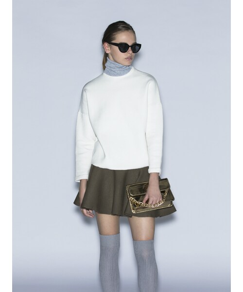 LAGUNAMOON（ラグナムーン）の「フォルムフレアニットスカート（スカート・レディース・ホワイト/ブラック/カーキ・S/M）」の4枚目の写真