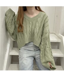 Nana(ナナ)（ナナ）の「ケーブルVネックニット（ニット/セーター