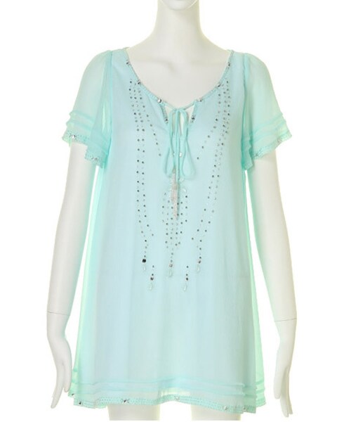 Mercuryduo マーキュリーデュオ の Duo クレープビジューシフォン半袖op ワンピース ドレス Wear