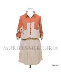 MURIEL&MERCURIA | バイカラーシャツワンピース(ワンピース)