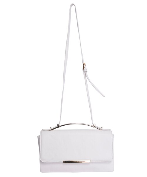 MERCURYDUO(マーキュリーデュオ)の「【GDS】 メタルプレート2wayバッグ(バッグ・レディース・オフホワイト/ブラック/アイスブルー/ベージュ・F)」の1枚目の写真