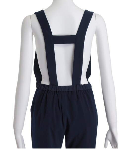 MERCURYDUO(マーキュリーデュオ)の「LUX ロングテーパードサロペット(オールインワン・サロペット・レディース・ブラック/ネイビー/キャメル・S/M)」の7枚目の写真