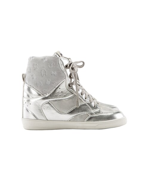 gracegift(グレースギフト)の「金屬釦綁帶內增高印花休閒鞋(シューズ・レディース・銀/粉紅/深藍/白/酒紅/黑・35/36/37/38/39/40/41)」の13枚目の写真