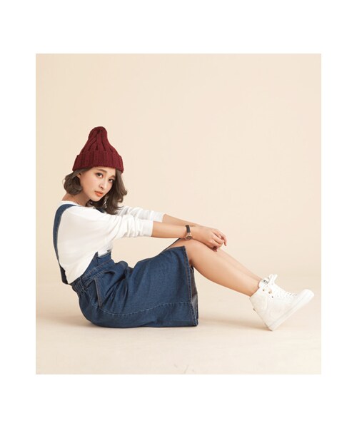 gracegift(グレースギフト)の「金屬釦綁帶內增高印花休閒鞋(シューズ・レディース・銀/粉紅/深藍/白/酒紅/黑・35/36/37/38/39/40/41)」の11枚目の写真