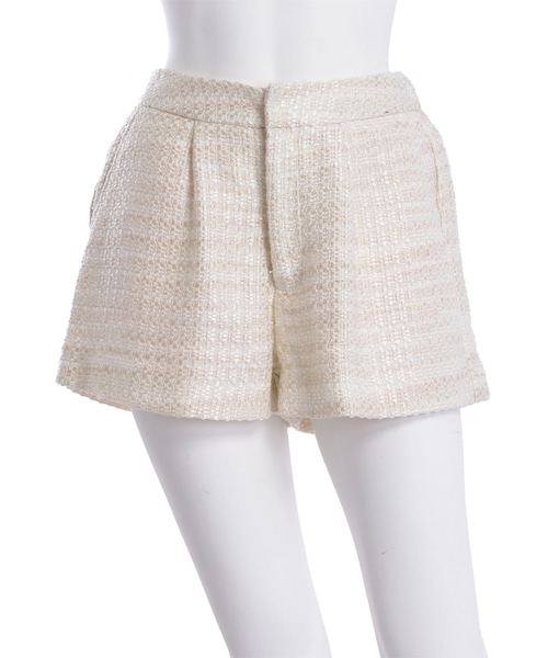 MERCURYDUO(マーキュリーデュオ)の「【DUO】タックツイードSIMPLE SPT(パンツ・レディース・アイボリー/ブラック/ベージュ・F)」の3枚目の写真