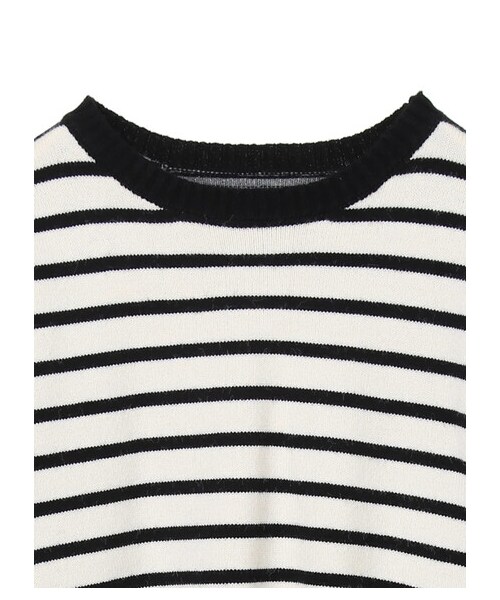 YECCA VECCA(イェッカヴェッカ)の「・2way配色ボーダーニット(トップス・アイボリー/ブラック・F)」の4枚目の写真