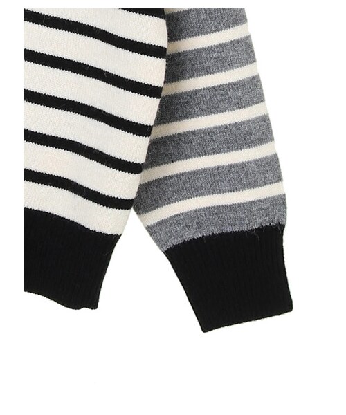 YECCA VECCA(イェッカヴェッカ)の「・2way配色ボーダーニット(トップス・アイボリー/ブラック・F)」の5枚目の写真