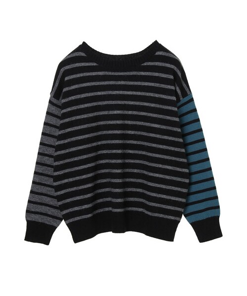 YECCA VECCA(イェッカヴェッカ)の「・2way配色ボーダーニット(トップス・アイボリー/ブラック・F)」の12枚目の写真