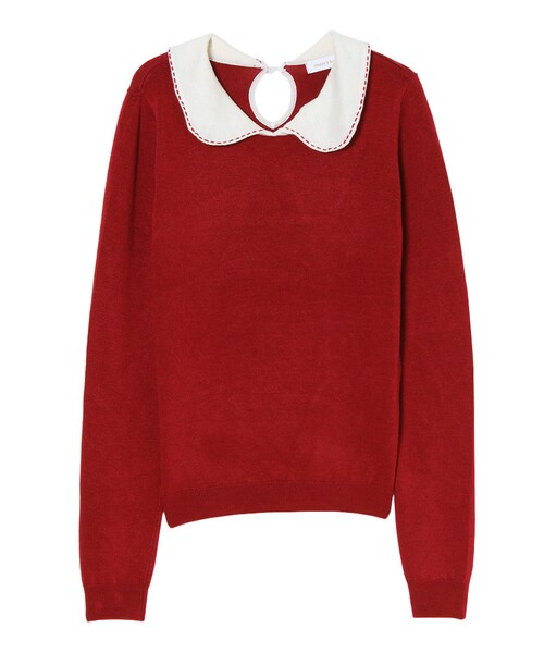 merry jenny（メリージェニー）の「【girly】ステッチカラーニット（トップス・レディース・ブラック/レッド/ラベンダー・F）」の12枚目の写真