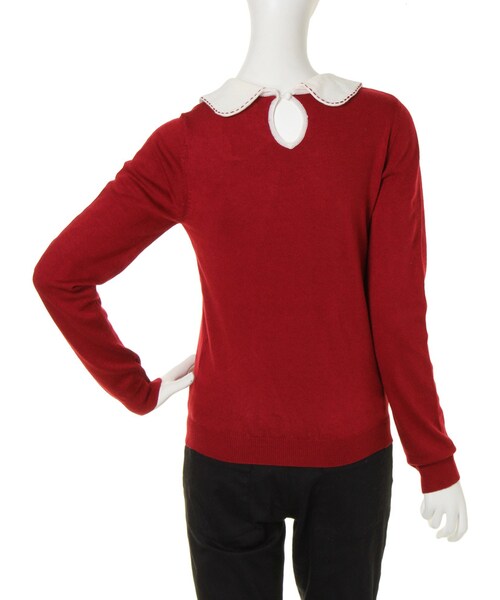 merry jenny（メリージェニー）の「【girly】ステッチカラーニット（トップス・レディース・ブラック/レッド/ラベンダー・F）」の7枚目の写真