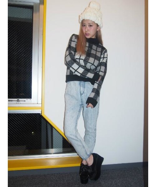 merry jenny（メリージェニー）の「ボリュームデニムパンツ（パンツ・レディース・ブルー/インディゴ・S/M）」の3枚目の写真