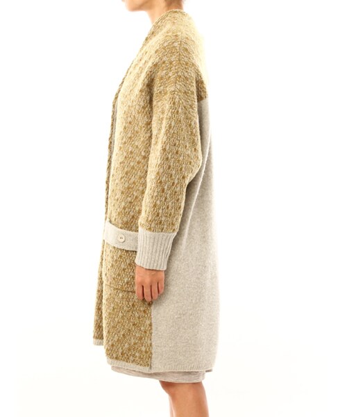 ADIEU TRISTESSE(アデュートリステス)の「強縮ジャガードコンビニットコート(トップス・レディース・ベージュ系/チャコール系・F)」の4枚目の写真