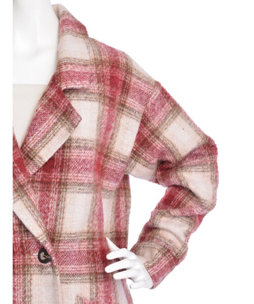 merry jenny（メリージェニー）の「【casual】チェックチェスターコート（ジャケット/アウター・レディース・ブラック/レッド/ブルー・F）」の9枚目の写真