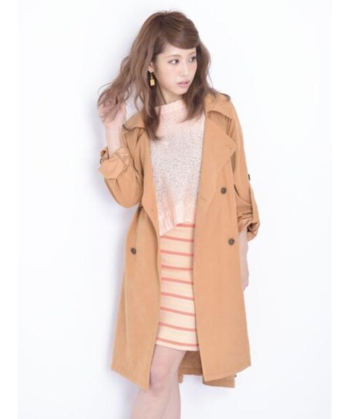 MICOAMERI（ミコアメリ）の「TRENCH CT（ジャケット/アウター・レディース・オフホワイト/ブラウン/カーキ・F）」の11枚目の写真