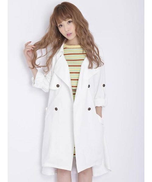 MICOAMERI（ミコアメリ）の「TRENCH CT（ジャケット/アウター・レディース・オフホワイト/ブラウン/カーキ・F）」の5枚目の写真