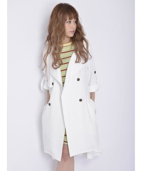 MICOAMERI（ミコアメリ）の「TRENCH CT（ジャケット/アウター・レディース・オフホワイト/ブラウン/カーキ・F）」の6枚目の写真