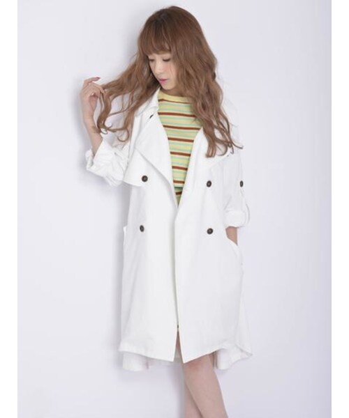 MICOAMERI（ミコアメリ）の「TRENCH CT（ジャケット/アウター・レディース・オフホワイト/ブラウン/カーキ・F）」の7枚目の写真