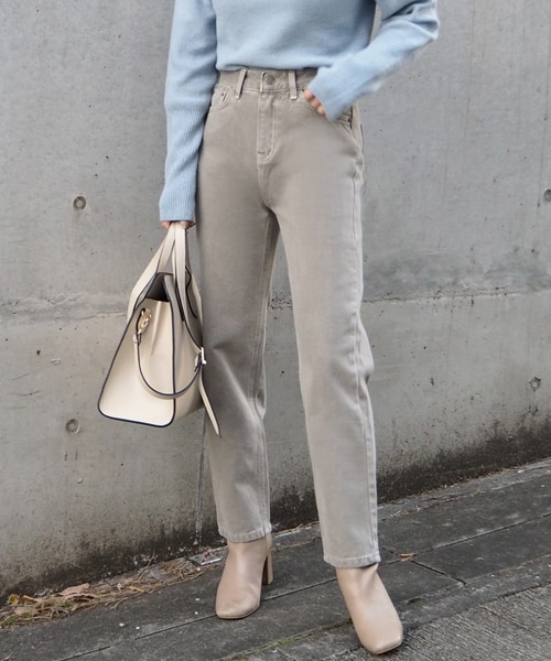 LAULEN（ローレン）の「Nuance Color Brushed Denim（デニムパンツ・レディース・ブラウン/グレー・S/M）」の2枚目の写真