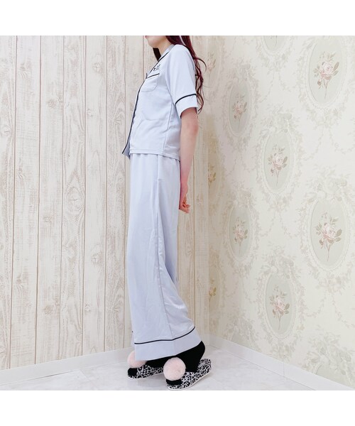 lilLilly(リルリリー)の「【12/3 12:00先行発売】パイピングロングパンツ(パンツ・レディース・PINK/BLUE/WHT COW/BLK COW)」の6枚目の写真