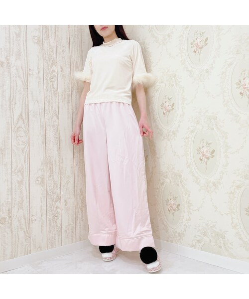lilLilly(リルリリー)の「【12/3 12:00先行発売】パイピングロングパンツ(パンツ・レディース・PINK/BLUE/WHT COW/BLK COW)」の11枚目の写真