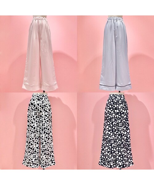 lilLilly(リルリリー)の「【12/3 12:00先行発売】パイピングロングパンツ(パンツ・レディース・PINK/BLUE/WHT COW/BLK COW)」の2枚目の写真