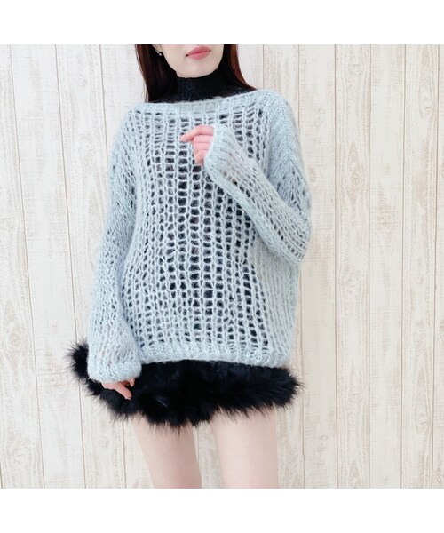 lilLilly（リルリリー）の「【12/3 12:00先行発売】ホログラムルーズニット（トップス・レディース・WHITE/PINK/BLUE/BLACK）」の13枚目の写真