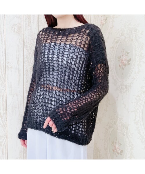 lilLilly（リルリリー）の「【12/3 12:00先行発売】ホログラムルーズニット（トップス・レディース・WHITE/PINK/BLUE/BLACK）」の11枚目の写真