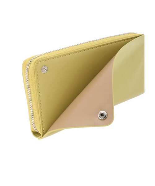 Green　Parks（グリーンパークス）の「【予約】・別注 Legato Largo フェイクレザー長財布（財布/小物・ライトグレー/グレーベージュ/ブラウン/ライムグリーン・F）」の6枚目の写真