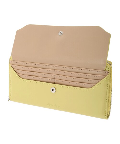 Green　Parks（グリーンパークス）の「【予約】・別注 Legato Largo フェイクレザー長財布（財布/小物・ライトグレー/グレーベージュ/ブラウン/ライムグリーン・F）」の5枚目の写真