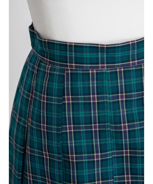 Marjorie（マージョリー）の「一汪清徹，學院風復古格紋百褶短裙（スカート・レディース・綠・S/M）」の9枚目の写真