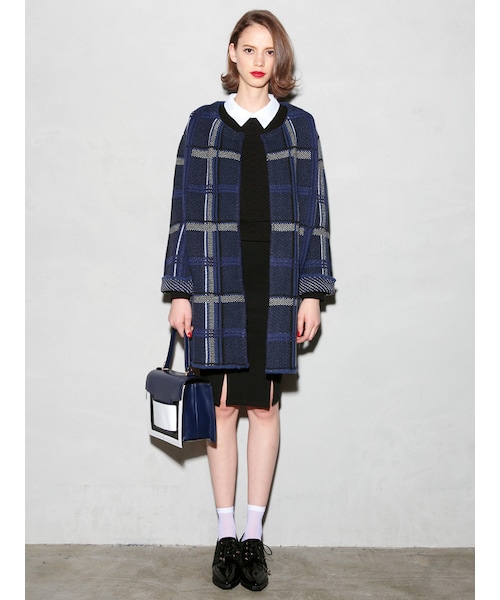 MURUA（ムルーア）の「【FEMININE】ジャガードカラーTOPS（トップス・レディース・ホワイト/グレー/ブラック・1/2）」の4枚目の写真