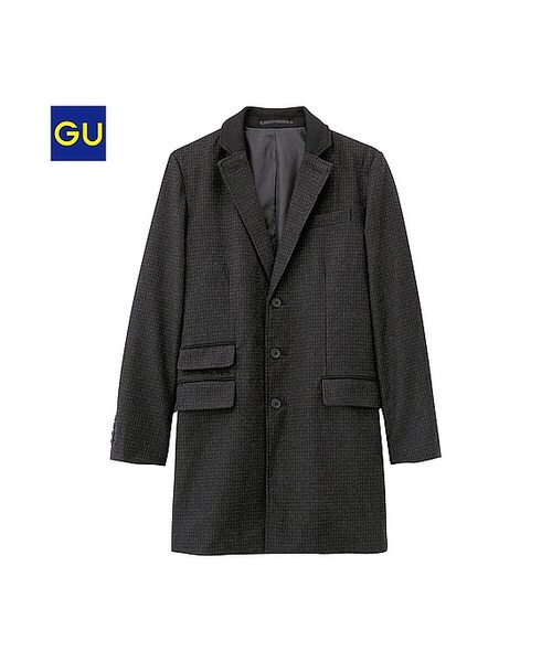 GU（ジーユー）の「（GU）チェスターコート（MEN ⁄ アウター・メンズ・GRAY/BLACK/DARK GRAY・XL/L/S/M）」の3枚目の写真