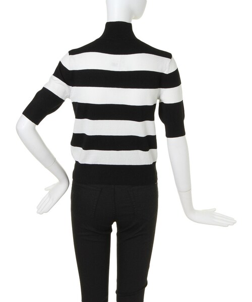 MURUA（ムルーア）の「【CASUAL】ハーフスリーブタートルTOPS（トップス・レディース・ホワイト/ブラック/ミックス・1/2）」の6枚目の写真