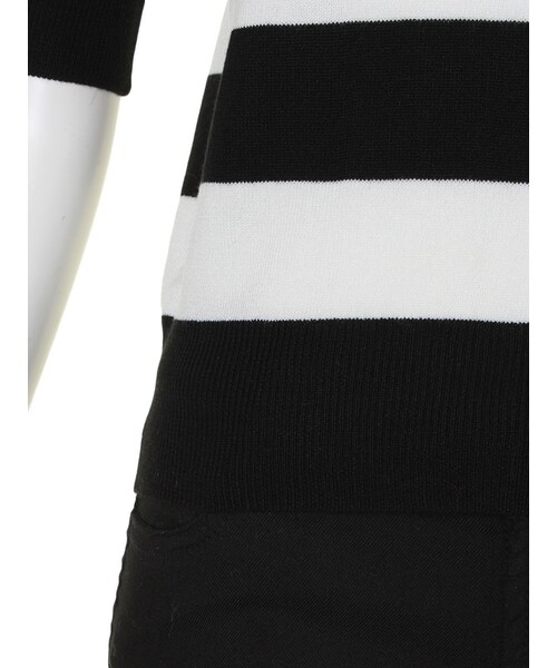 MURUA（ムルーア）の「【CASUAL】ハーフスリーブタートルTOPS（トップス・レディース・ホワイト/ブラック/ミックス・1/2）」の9枚目の写真