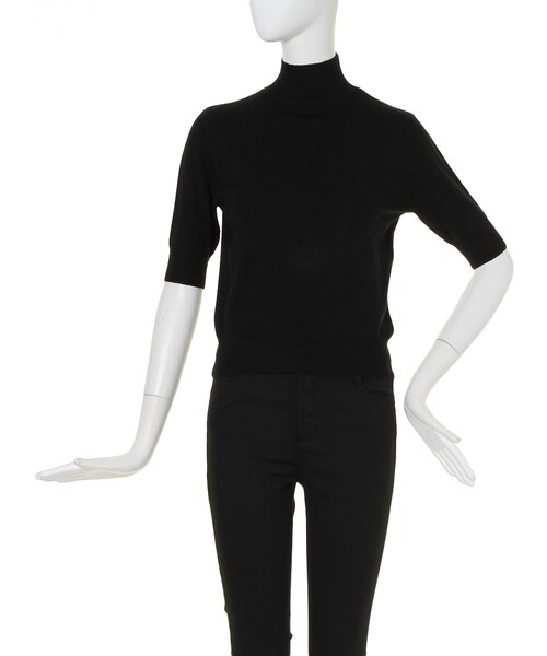 MURUA（ムルーア）の「【CASUAL】ハーフスリーブタートルTOPS（トップス・レディース・ホワイト/ブラック/ミックス・1/2）」の2枚目の写真