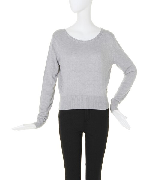 MURUA（ムルーア）の「【CASUAL】smooth skinny knit (ＰＯ)（トップス・レディース・ライトグレー/ブラック/マスタード/グリーン/ベージュ・F）」の2枚目の写真
