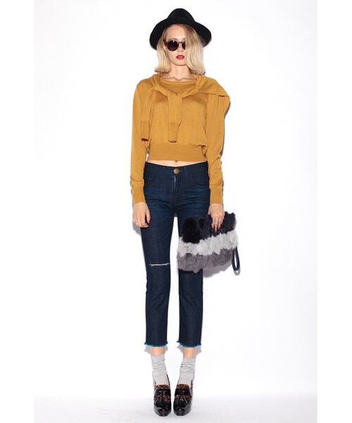 MURUA（ムルーア）の「【CASUAL】smooth skinny knit (ＰＯ)（トップス・レディース・ライトグレー/ブラック/マスタード/グリーン/ベージュ・F）」の6枚目の写真