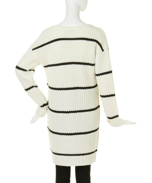 MURUA（ムルーア）の「【CASUAL】リブKNITミディアムカーデ（その他・レディース・ホワイト/ブラック/ミックス・F）」の6枚目の写真