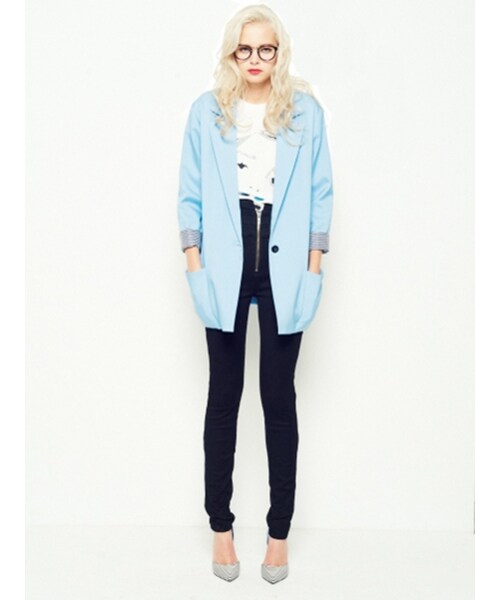 MURUA（ムルーア）の「【CASUAL】カラーZIPスキニーPT（パンツ・レディース・ブラック/イエロー/アイスブルー/ネイビー・0/1/2）」の7枚目の写真