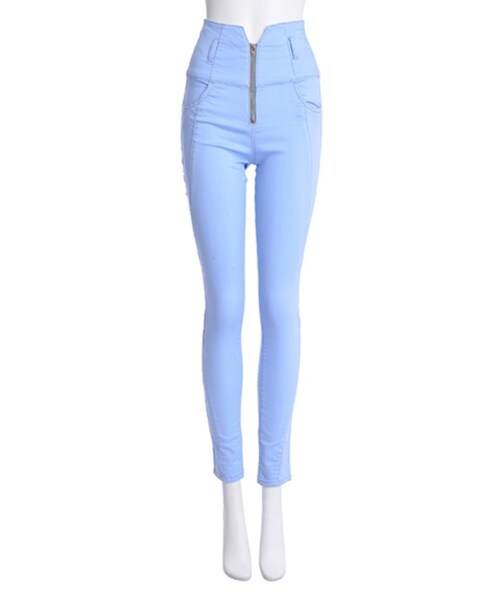 MURUA（ムルーア）の「【CASUAL】カラーZIPスキニーPT（パンツ・レディース・ブラック/イエロー/アイスブルー/ネイビー・0/1/2）」の9枚目の写真