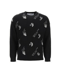 21FW 오프화이트 로고 인타르시아 스웨터 OMHE095F21KNI001 1009