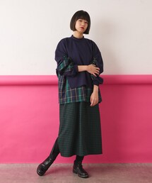 ear PAPILLONNER | スウェットシャツコンビワンピース(ワンピース)