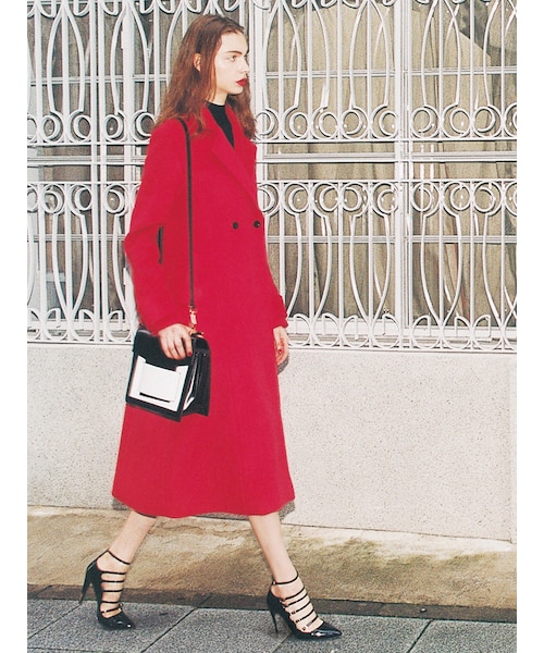 MURUA(ムルーア)の「【MODE】フレアAラインロングコート(ジャケット/アウター・レディース・ブラック/レッド/ベージュ・1/2)」の5枚目の写真