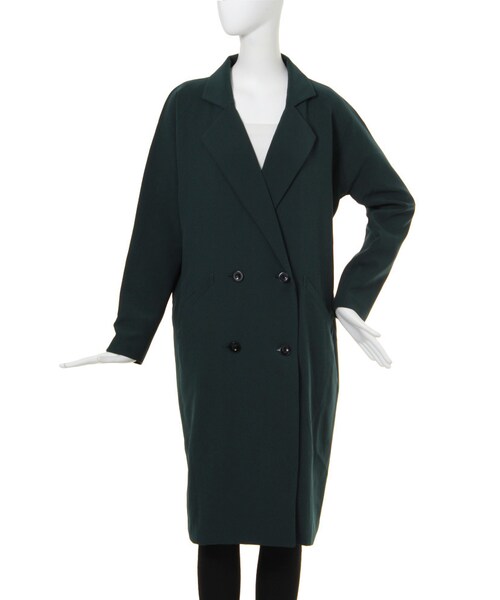 MURUA(ムルーア)の「【CASUAL】ロングラグランダブルコート(ジャケット/アウター・レディース・ブラック/グリーン/ベージュ/ミックス・1/2)」の3枚目の写真