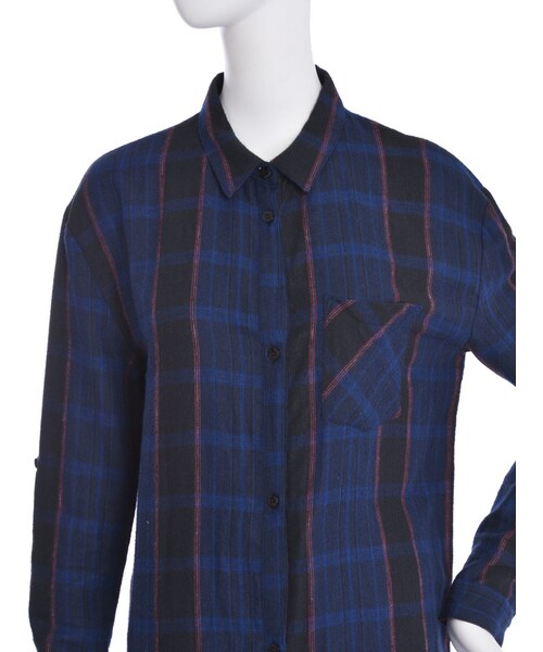 MURUA（ムルーア）の「【CASUAL】ナローラインチェックロングSH（トップス・レディース・グリーン/パープル・F）」の12枚目の写真
