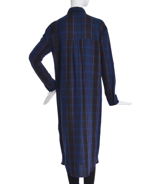 MURUA（ムルーア）の「【CASUAL】ナローラインチェックロングSH（トップス・レディース・グリーン/パープル・F）」の11枚目の写真