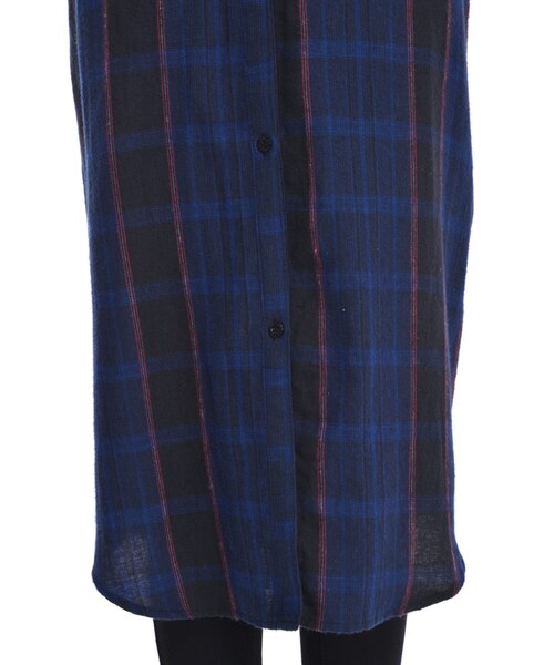 MURUA（ムルーア）の「【CASUAL】ナローラインチェックロングSH（トップス・レディース・グリーン/パープル・F）」の13枚目の写真