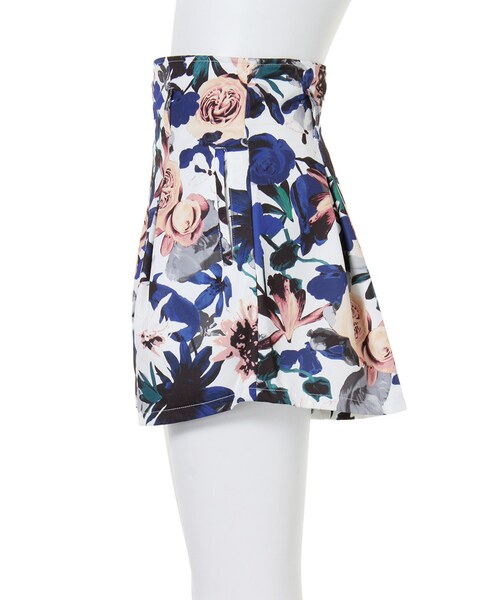 MURUA（ムルーア）の「【FEMININE】スモーキーflower spt（パンツ・レディース・ホワイト/ネイビー・1/2）」の5枚目の写真